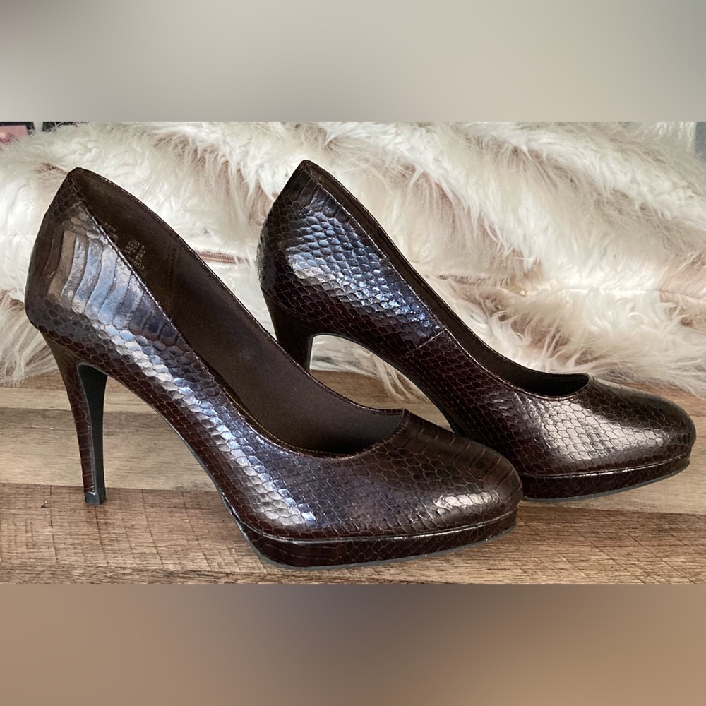 Christian Soriano Faux Snake Skin Heels size 8